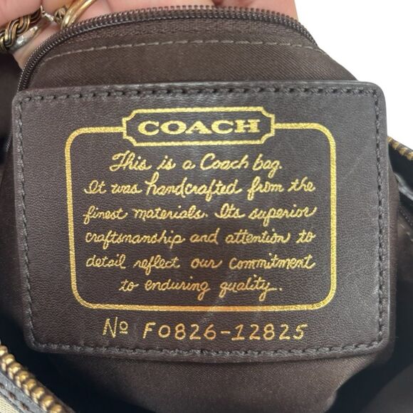 Coach signature Jacquard Brown Khaki Convertible Shoulder Crossbody Bag Y2K - Picture 6 of 9